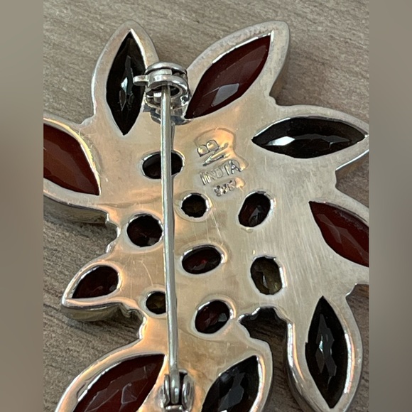 Nicky Butler Carnelian Smokey Quartz Topaz Vintage Brooch Pendant Necklace - Picture 11 of 11